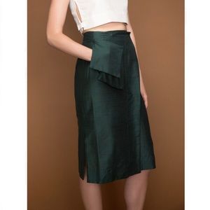 Ajaie Alaie raw silk wrap skirt